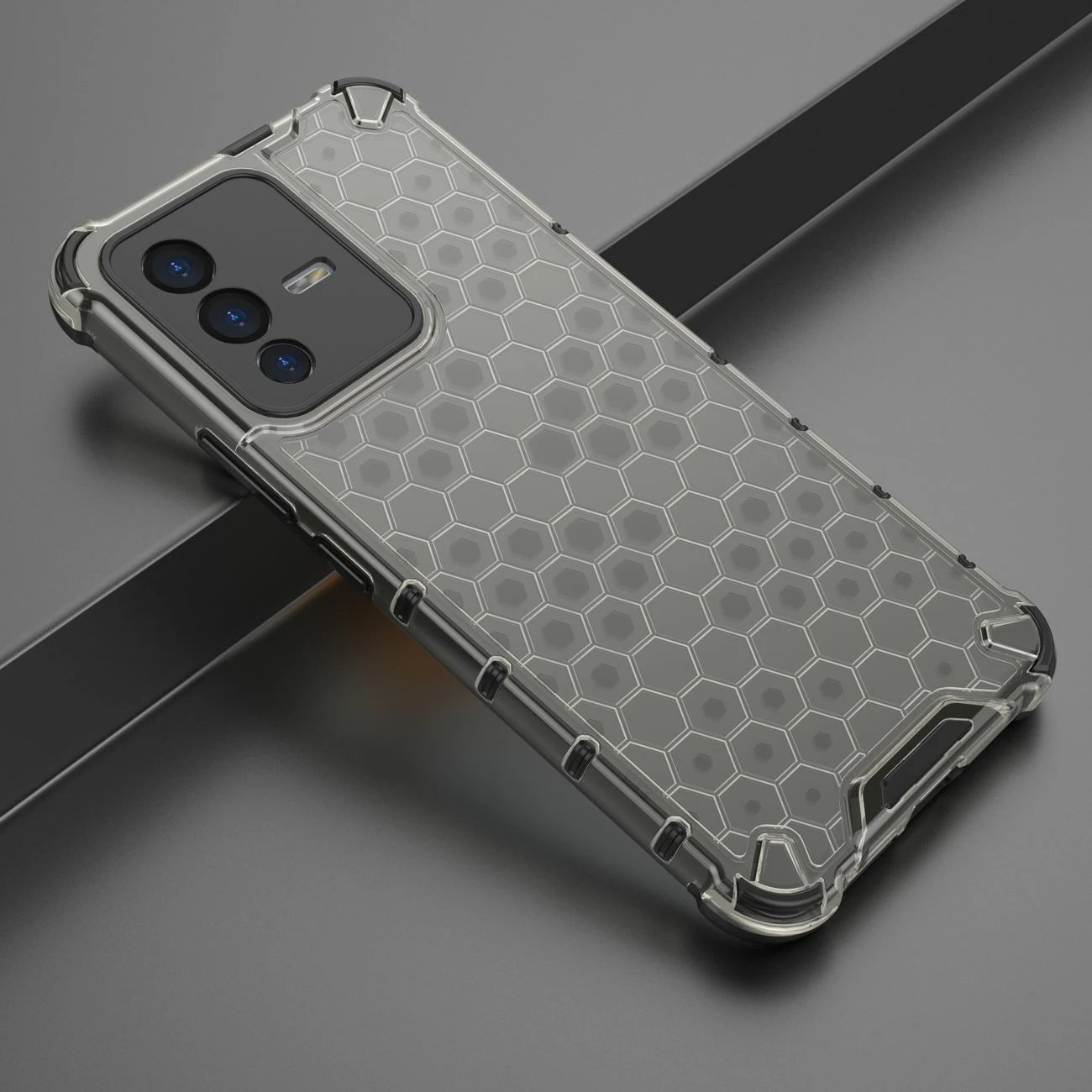 Mbështjellës Hurtel honeycomb për Vivo V23 5G, i zi Mbështjellës Hurtel honeycomb për Vivo V23 5G, i zi