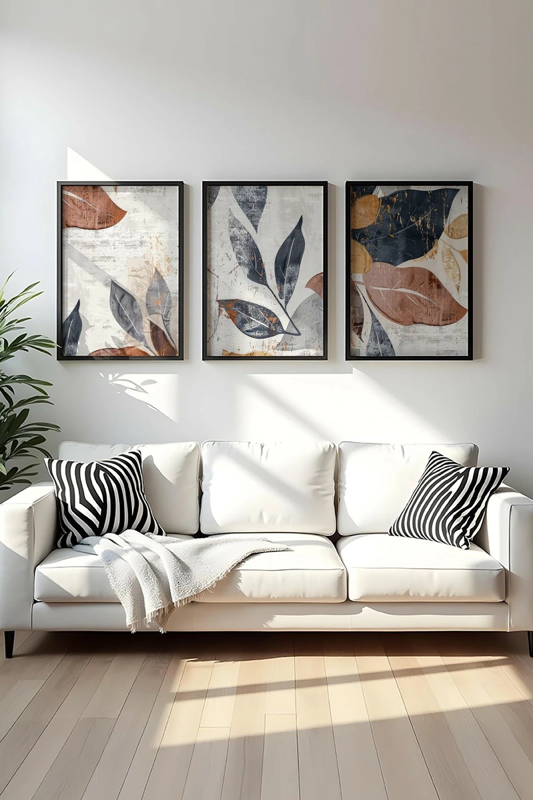 Pikturë dekorative me kornizë MDF (3 copë), Wallity, Huhu467S, 30x40cm