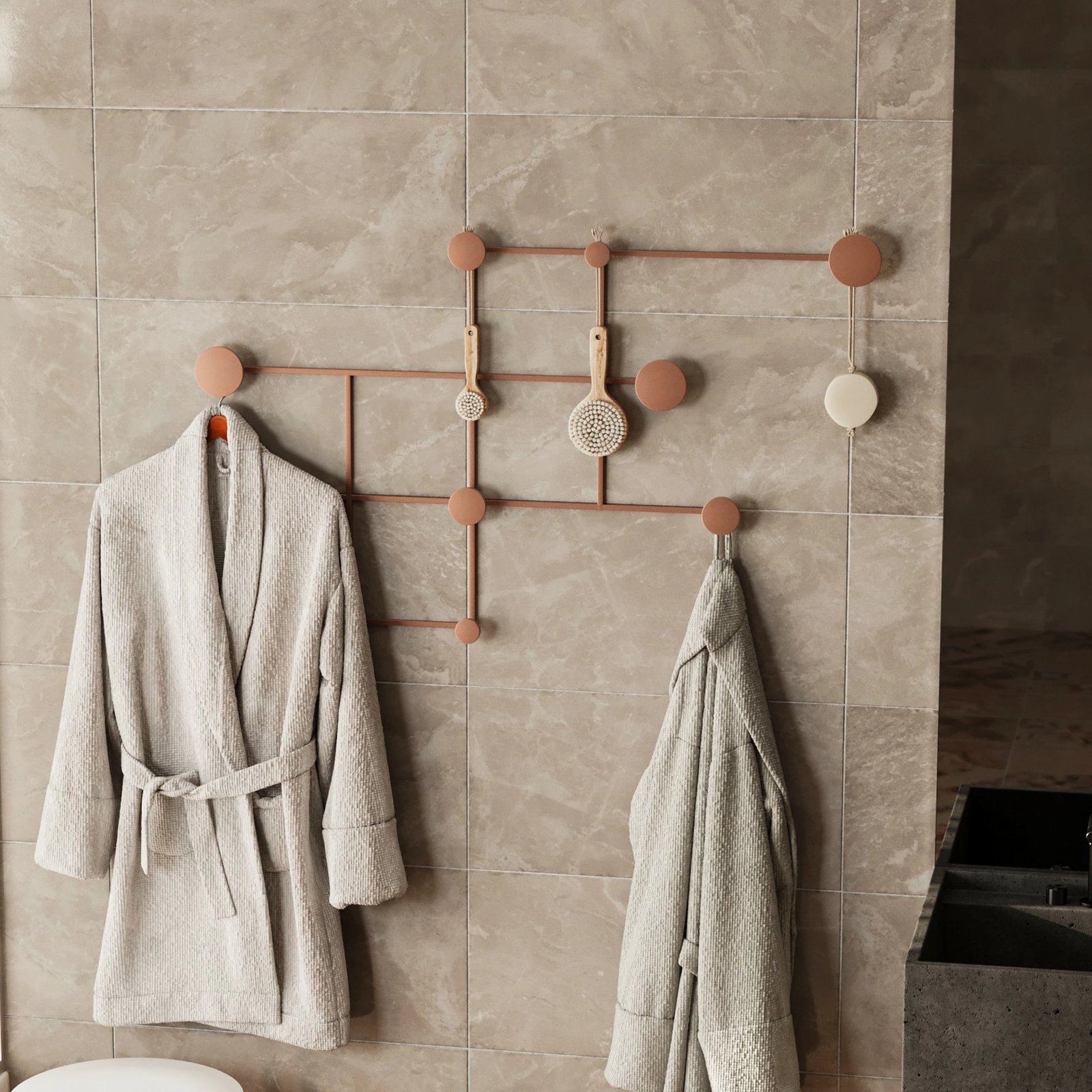 Varëse muri metalike, ngjyrë bakri, Wallity Fatara-C