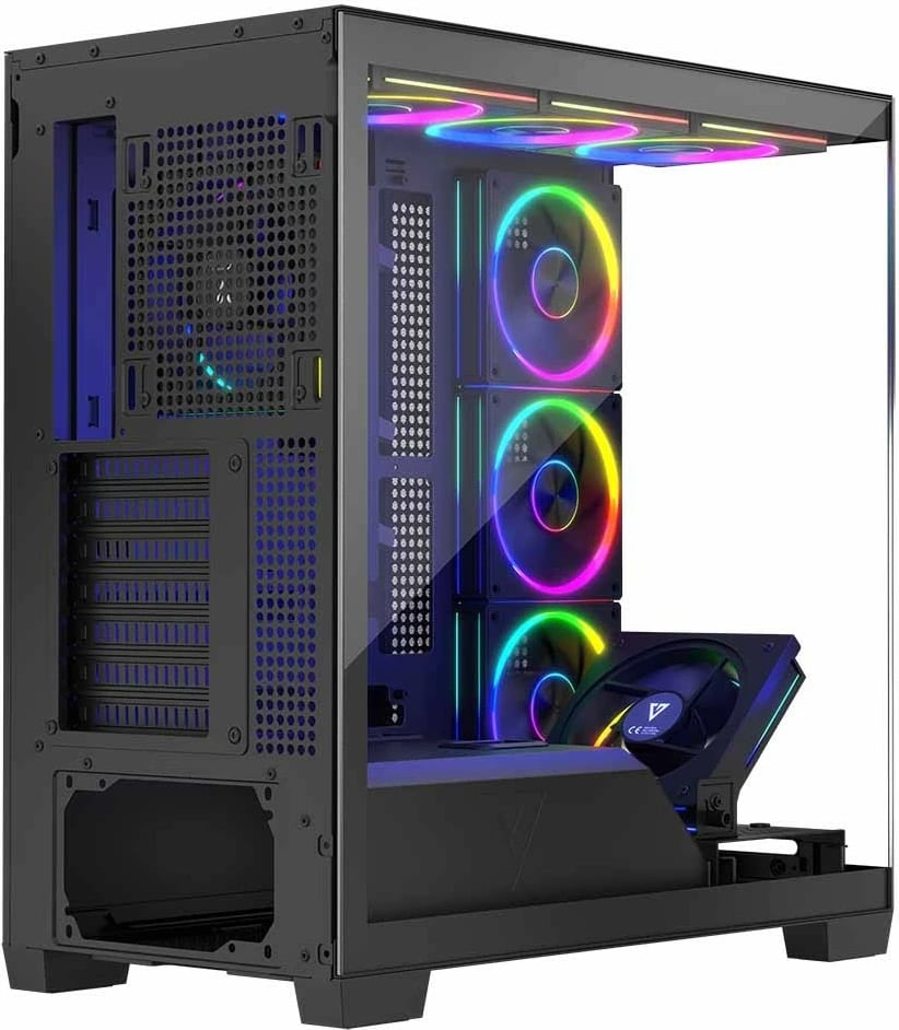 Kasë MODECOM STELLAR 8F ARGB, Midi Tower, e zezë Kasë MODECOM STELLAR 8F ARGB, Midi Tower, e zezë