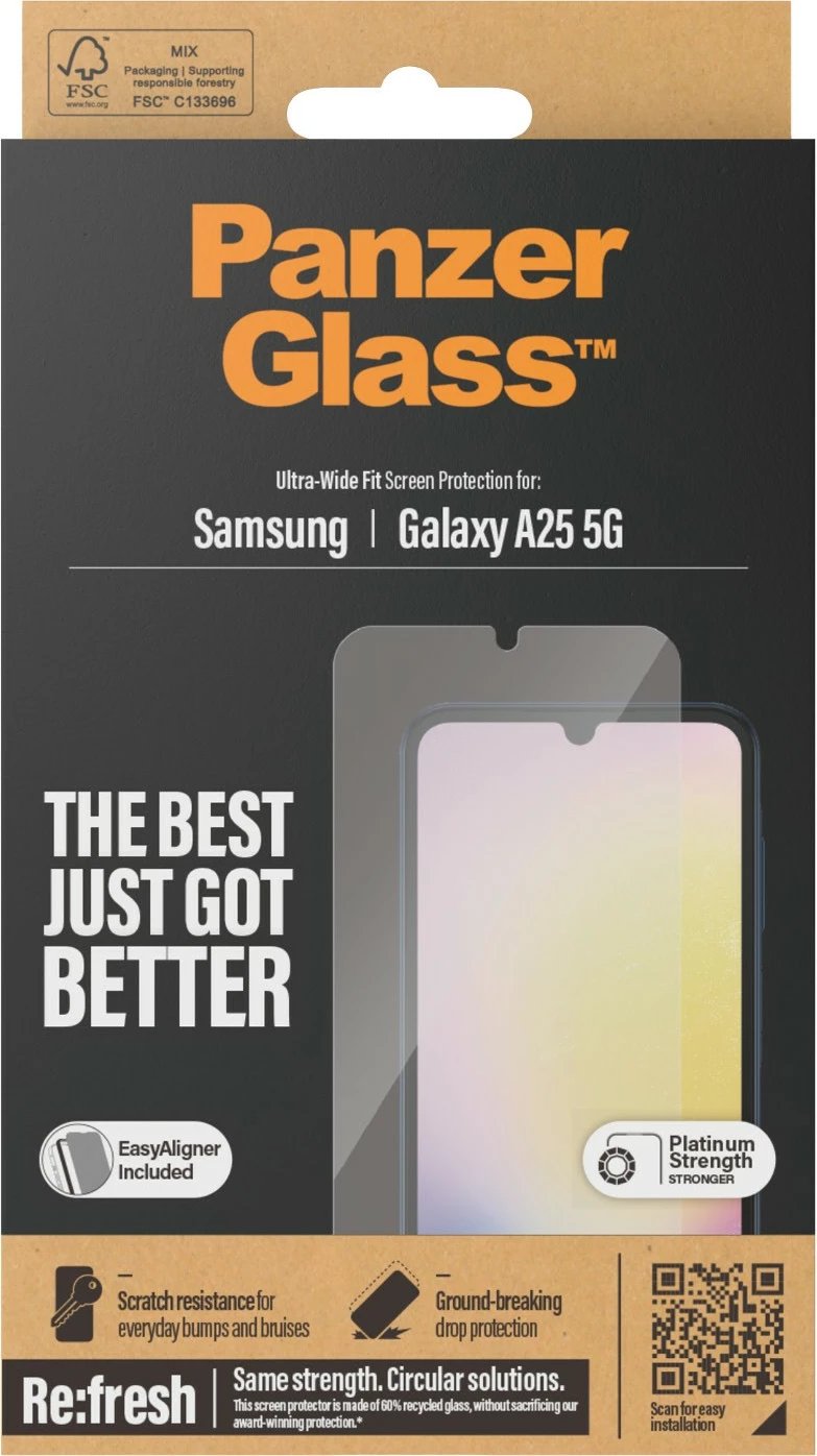 Mbrojtëse ekrani PanzerGlass për Samsung Galaxy A25 5G, transparente