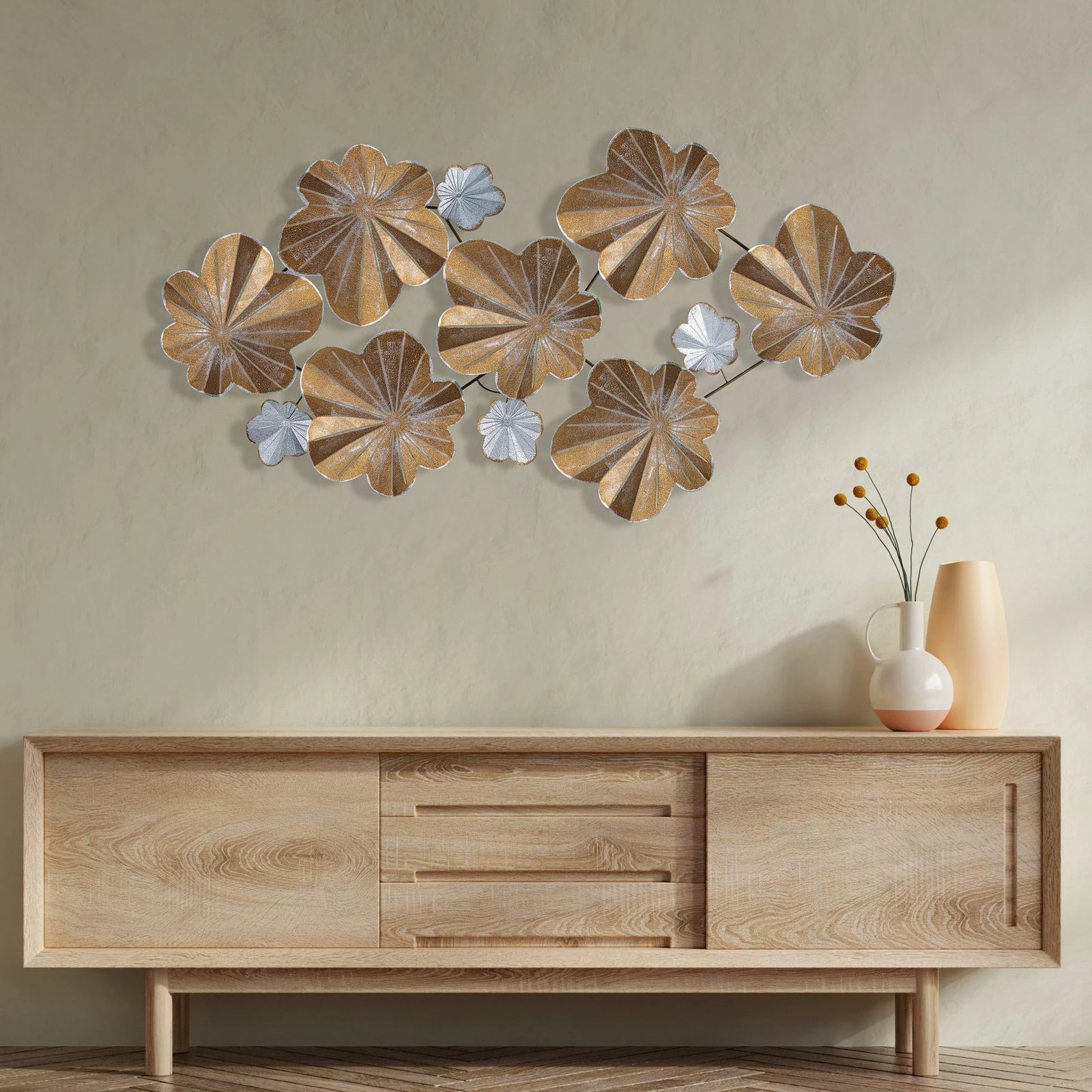 Aksesor dekorativ muri prej metali Wallity, Kadem 2, shumëngjyrësh, 125x14x61.5cm