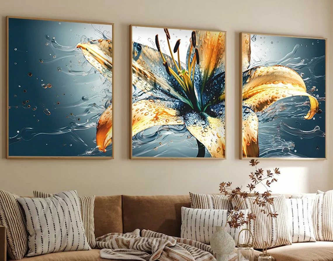 Pikturë dekorative me kornizë MDF (3 copë), Wallity, Huhu219, 35x50cm