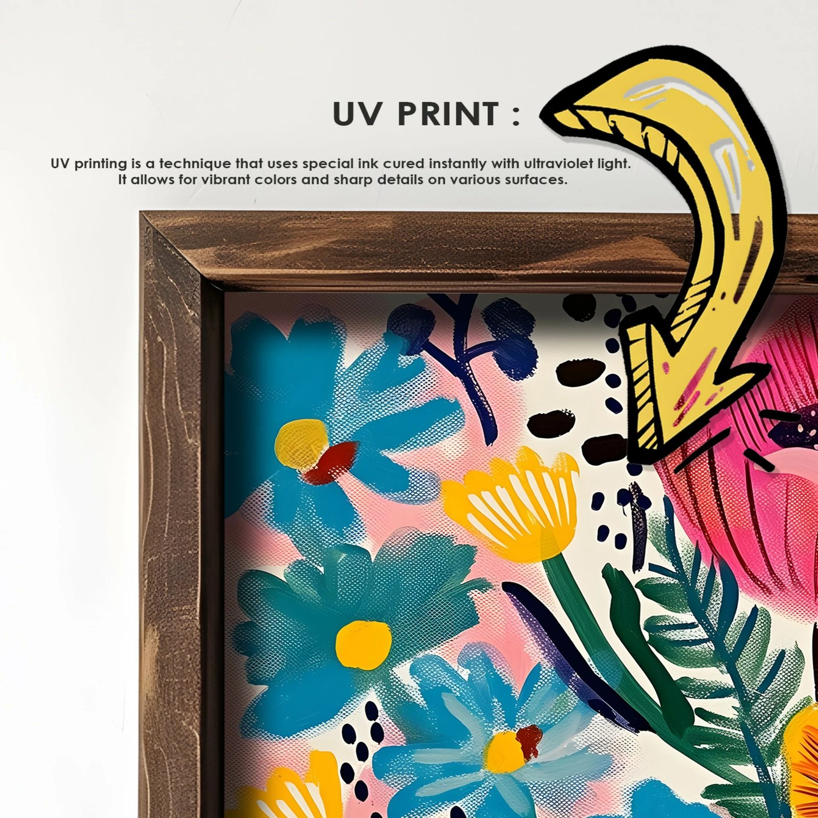 Pikturë dekorative me kornizë MDF, shumëngjyrëshe, Wallity GE213-L