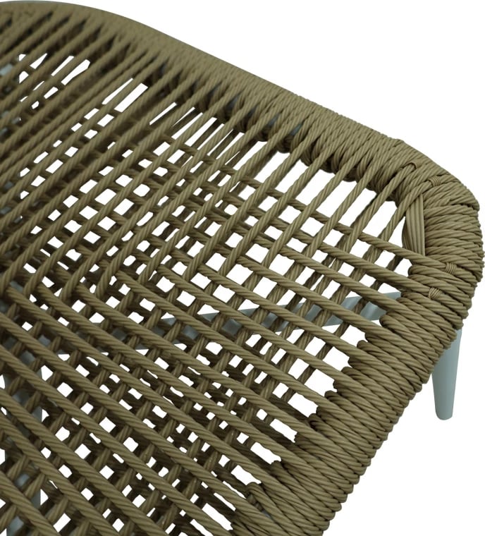 Karrige alumini-pe rattan Agus e grumbullueshme, ngjyrë e bardhë, 55x63x77cm