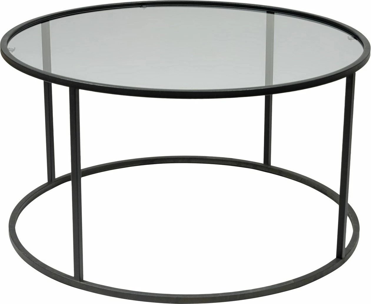 Tavolinë e ulët, xham i tymosur, kornizë metalike, e zezë, Startis 80