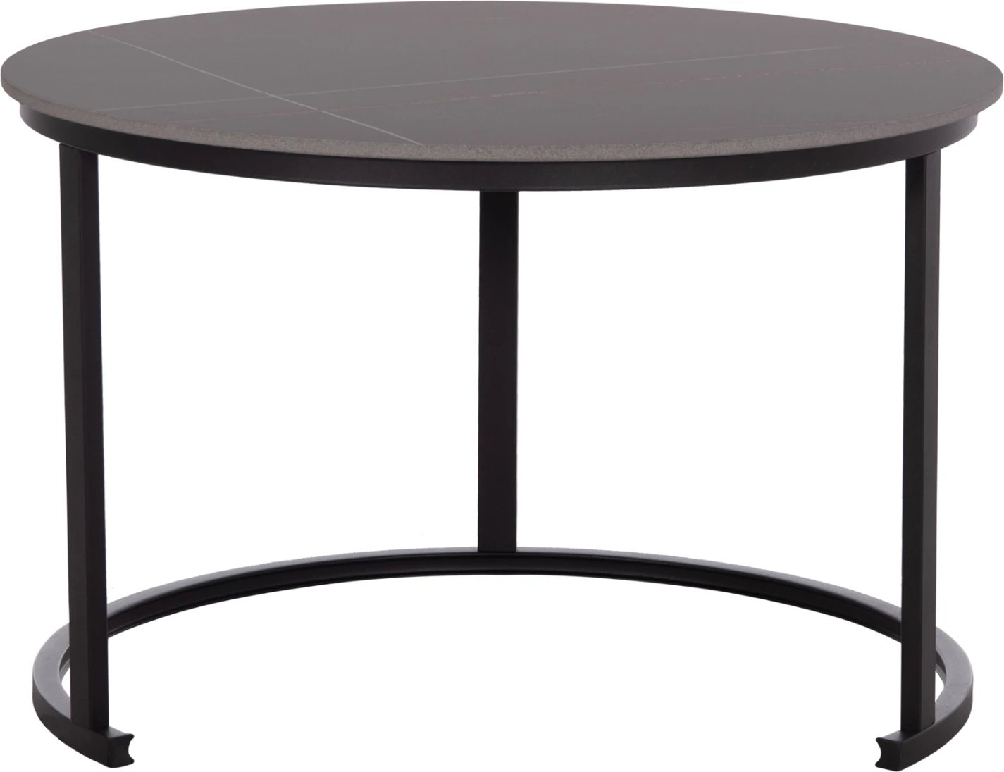 Set tavolina kafeje 2 copë, sipërfaqe qeramike, pamje mermeri të zi, TALOS FH18140.02, Φ70x45.5cm