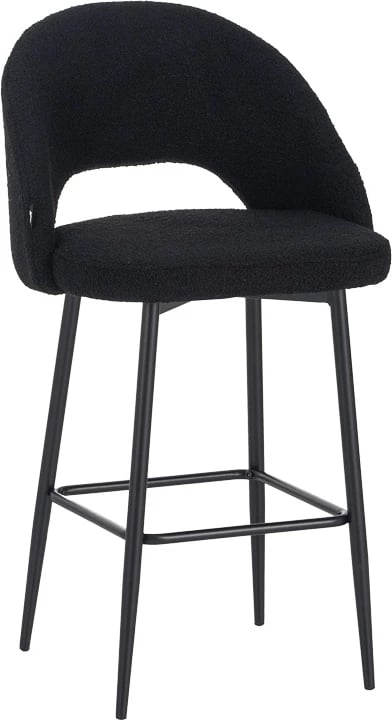 Karrige për bar Masebo, ngjyrë e zezë, këmbë metalike të zeza, 48x52x97cm