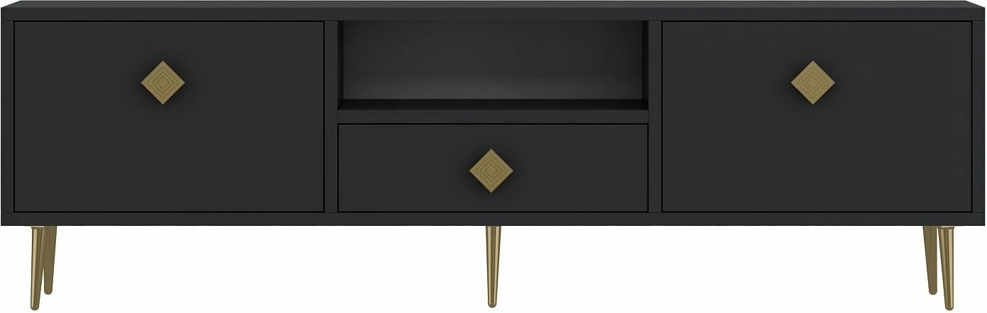 Komodë TV, ngjyrë antracit dhe ari, Skye Decor, 1308-DROP-1