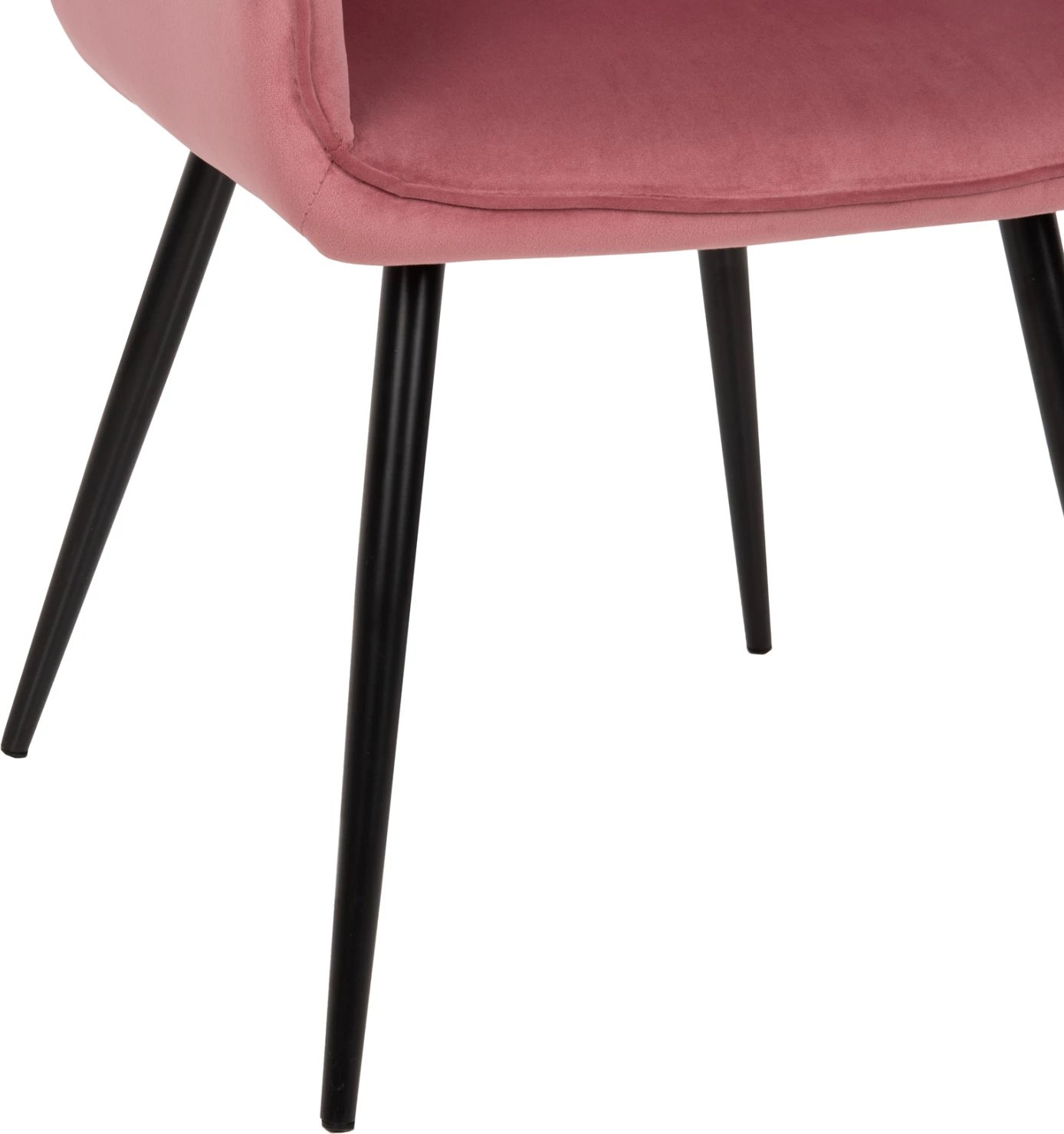 Karrige LATRELL FH8582.02 kadife rozë e zbehtë & këmbë metali të zeza 55x57x84Hcm., set prej 2 copash