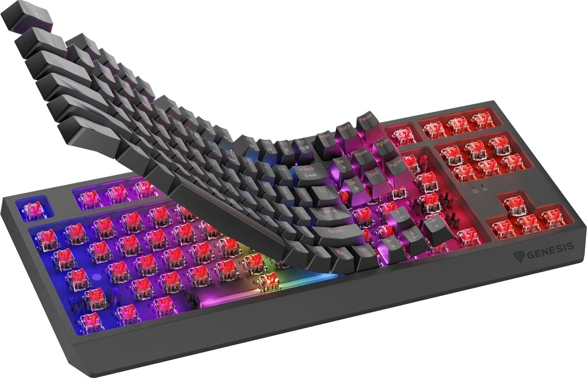 Tastierë mekanike GENESIS Thor 230 TKL, RGB, Wireless & USB Type-C, Gri Tastierë mekanike GENESIS Thor 230 TKL, RGB, Wireless & USB Type-C, Gri