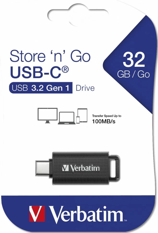 USB stick Verbatim Store 'n' Go 64GB, USB Type-C, 3.2 Gen 1, zi