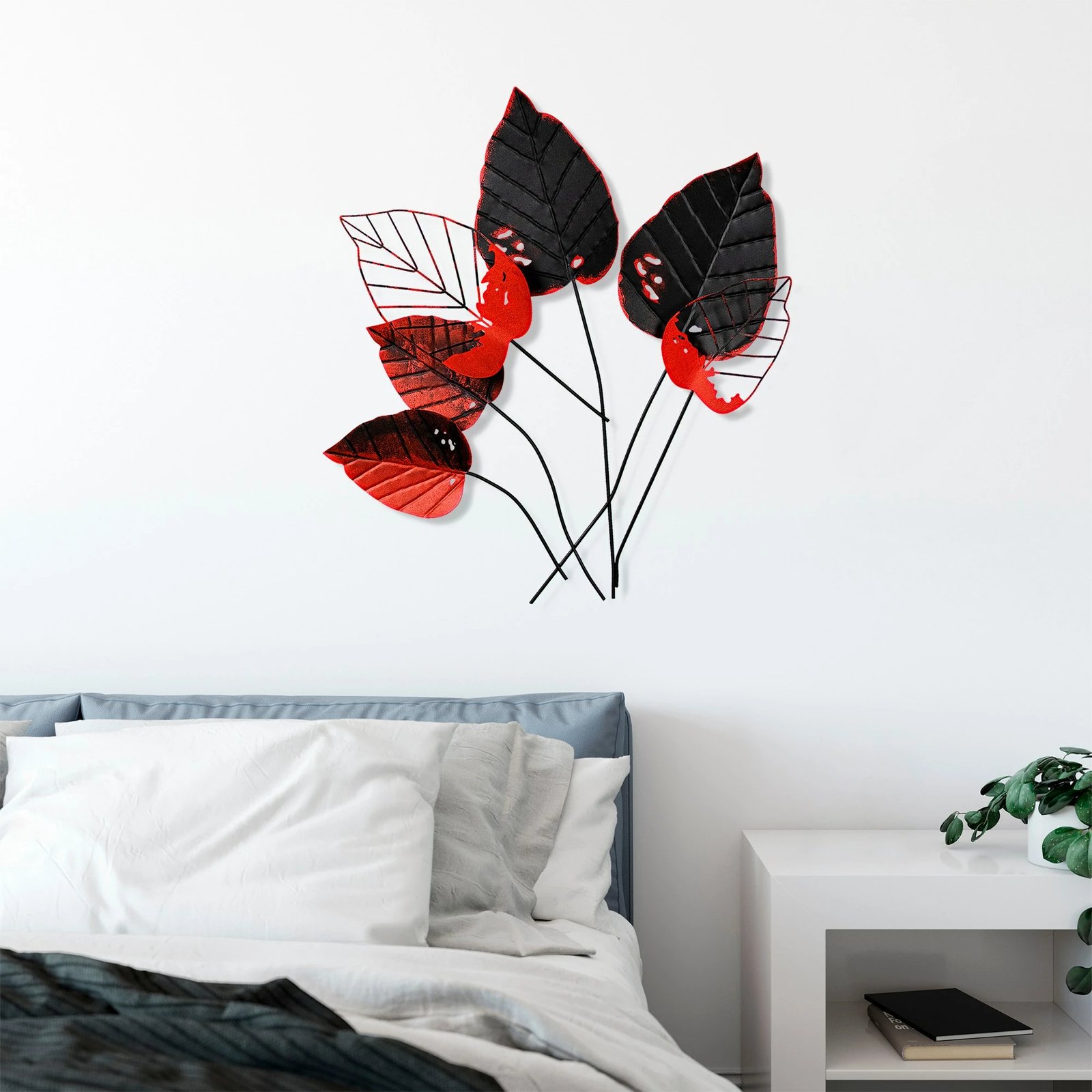 Aksesor dekorativ metalik për mur, Wallity Feuille 1, shumëngjyrësh, 73x76x4cm