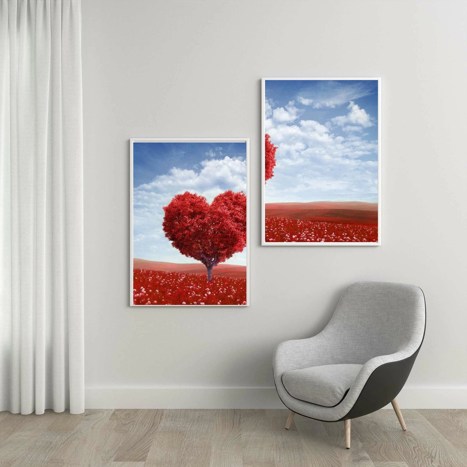 Pikturë dekorative me kornizë MDF (2 copë), Wallity, Mp2-00112, 40x50cm