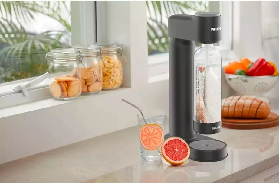 Saturator uji Philips ADD4901BK/10, plastikë, 1L, i zi, me bombolë CO2