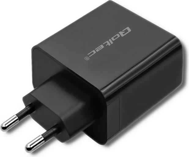 Karikues rrjeti Qoltec 51717, 45W, USB Type-C PD & USB, i zi