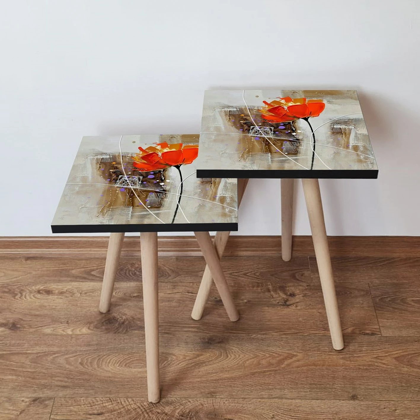 Tavolina ndihmëse të vendosshme (2 copë), Skye Decor, 2Shp302, shumëngjyrëshe