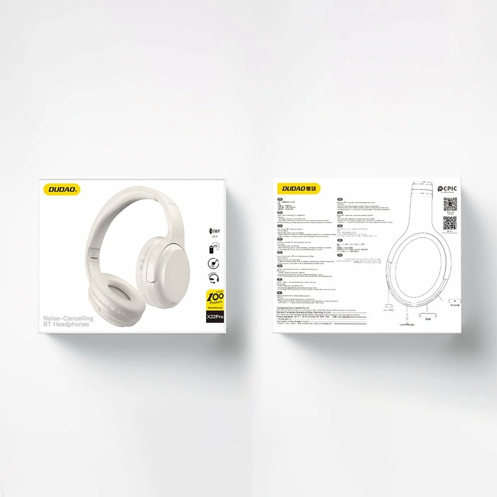 Kufje wireless Dudao X22Pro, Bluetooth 5.3, ANC, të bardha