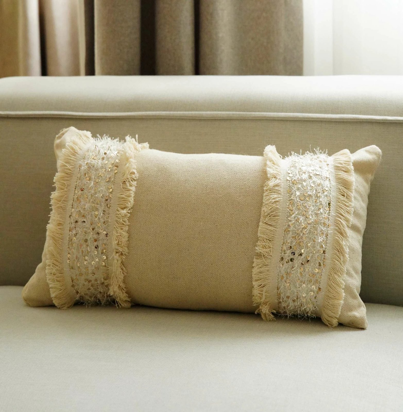 Jastëk mbulesë, ngjyrë bezhë, Evila Originals, KET002, 30x50cm