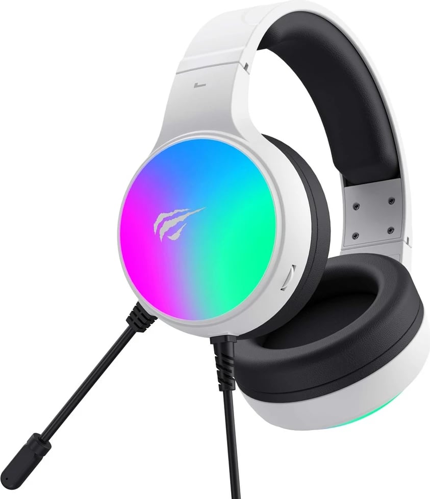 Kufje gaming HAVIT H2043U me mikrofon, të bardha dhe të zeza