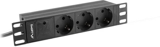 Kabllo vazhduese, Lanberg, Power Strip, 10'', 1U, 16A, e zezë 