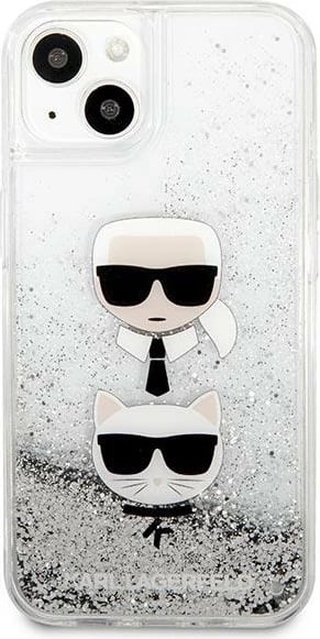 Mbështjellës Karl Lagerfeld KLHCP13SKICGLS për iPhone 13 mini, Hardcase, Silver