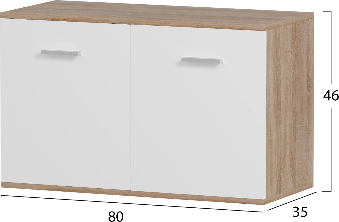 Dollap këpucësh DIONNE FH4363 melaminë, sonama-bardhë, 80x35x46H cm