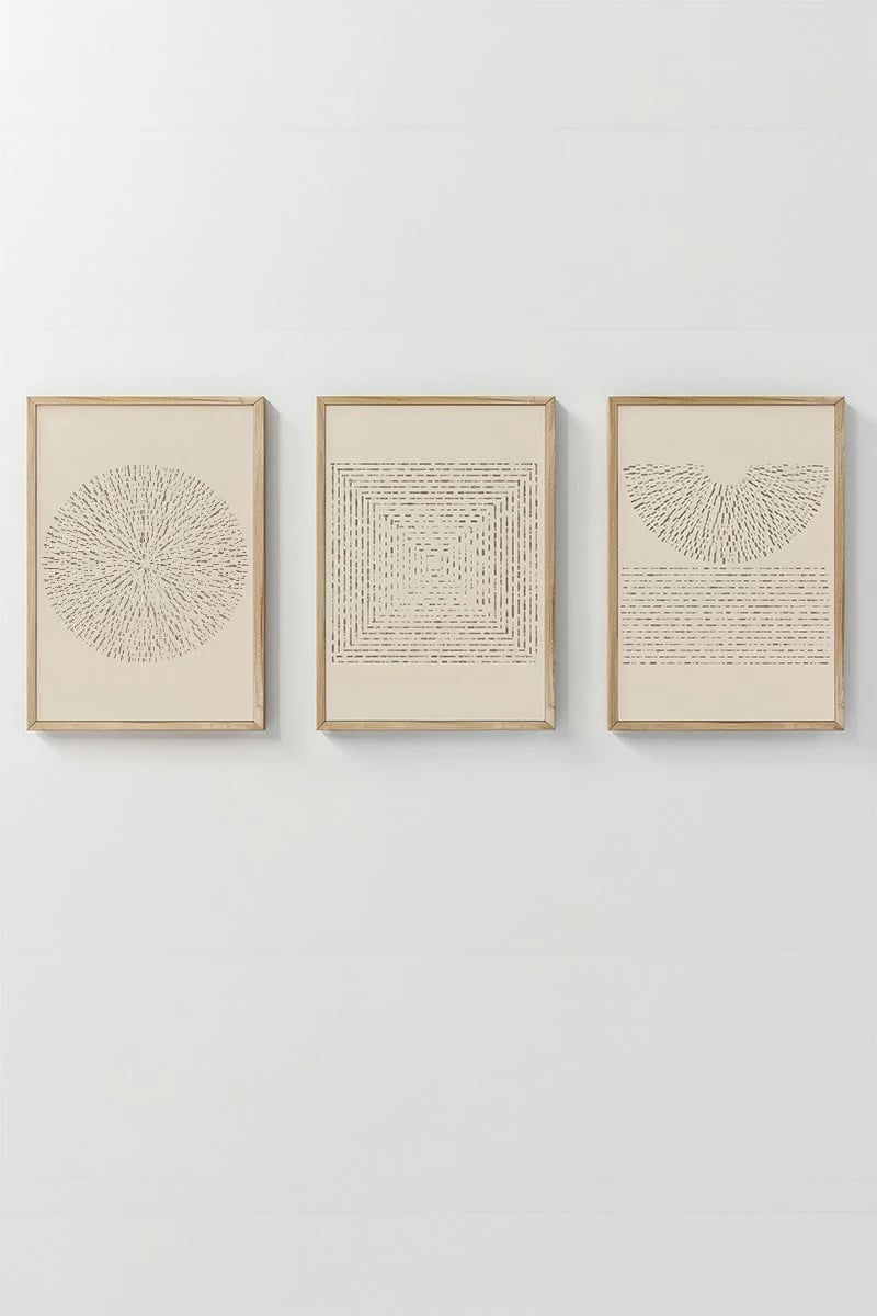 Set pikturash dekorative me kornizë, shumëngjyrëshe, 3 copë, Wallity, 3Dartsohoset15