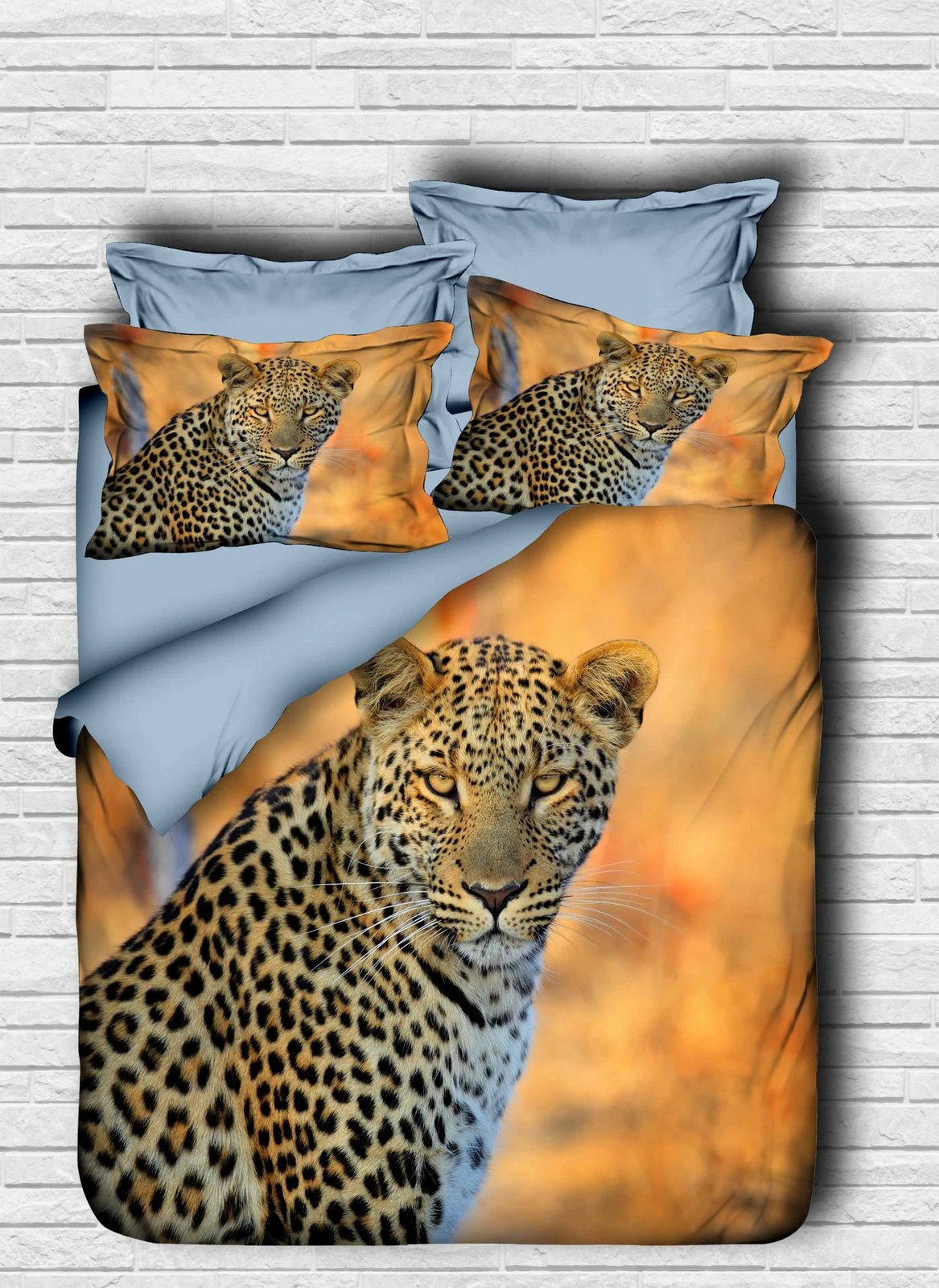 Set mbulesë për jorgan Super King, L'essentiel, 133, portokalli-kafe-blu, 3 copë