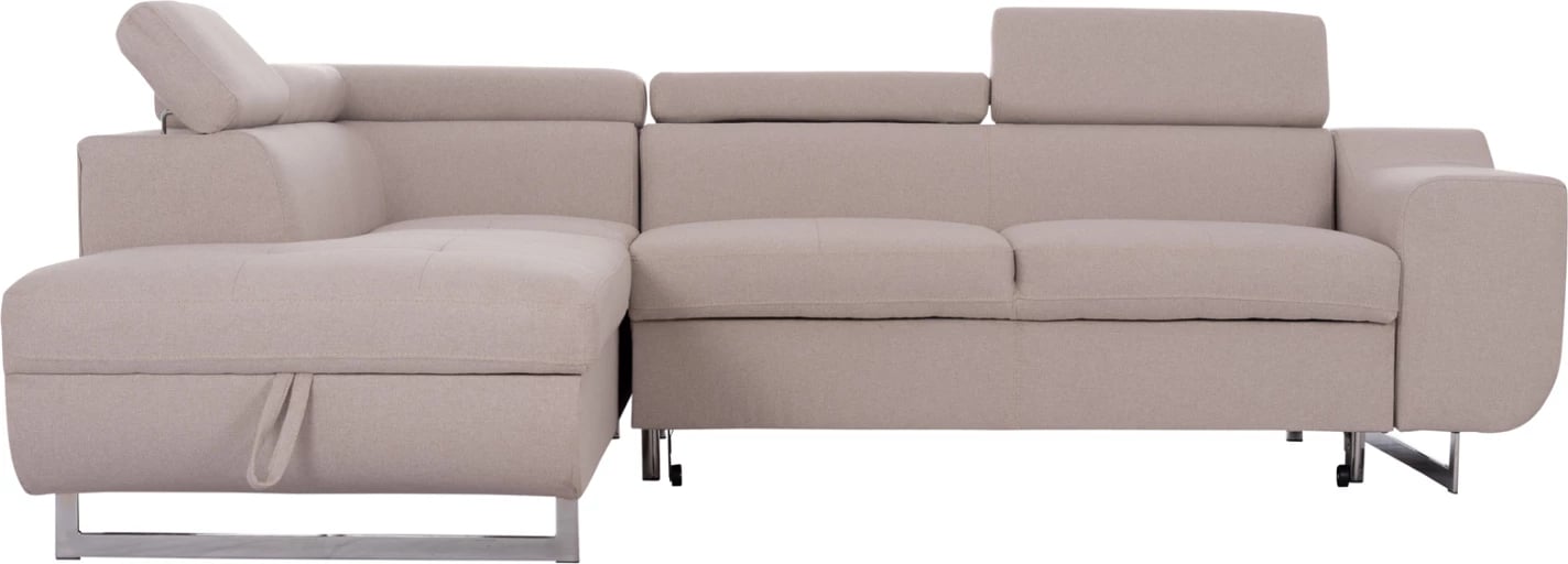 Kënd-sofë me hapësirë për depo, Encore FH3301.03L, material bezhë, 285x205x90cm