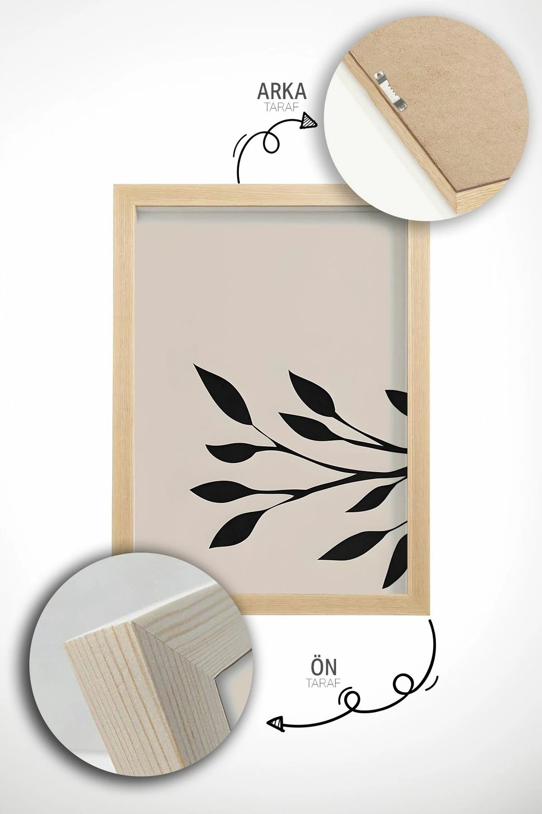 Pikturë dekorative me kornizë (3 pjesë), Wallity, Artvmodel33-Ahsap