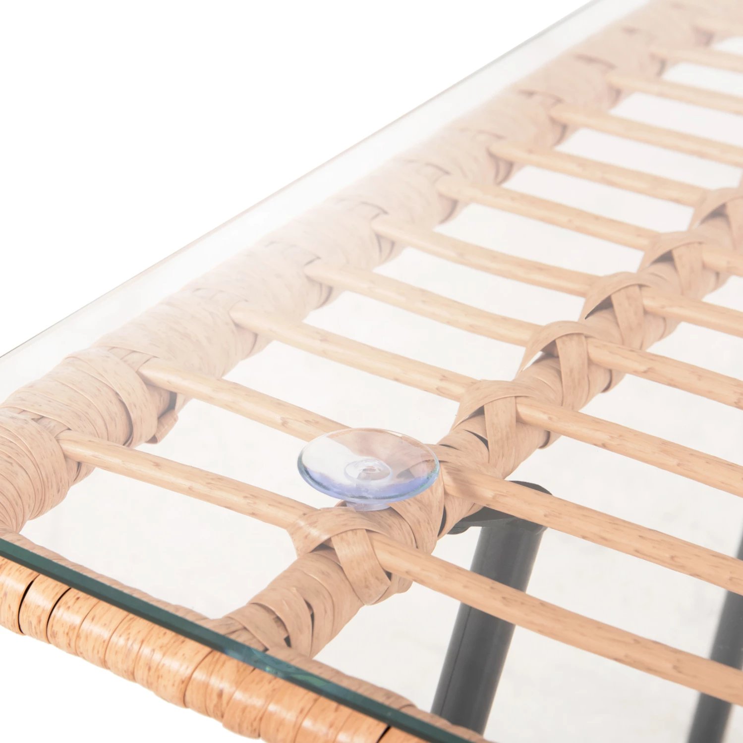 Tavolinë kafeje GERRY FH5717.11 p.e. rattan, kornizë metalike e zezë, 50x50x47,5 cm