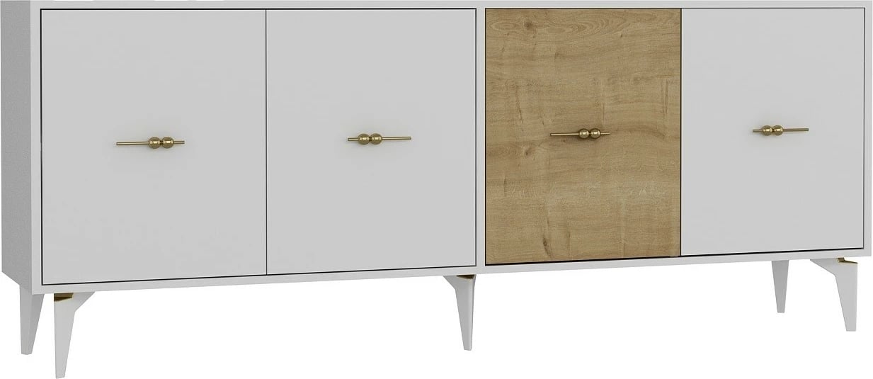 Konsol Skye Decor, e bardhë, lisi sapphire