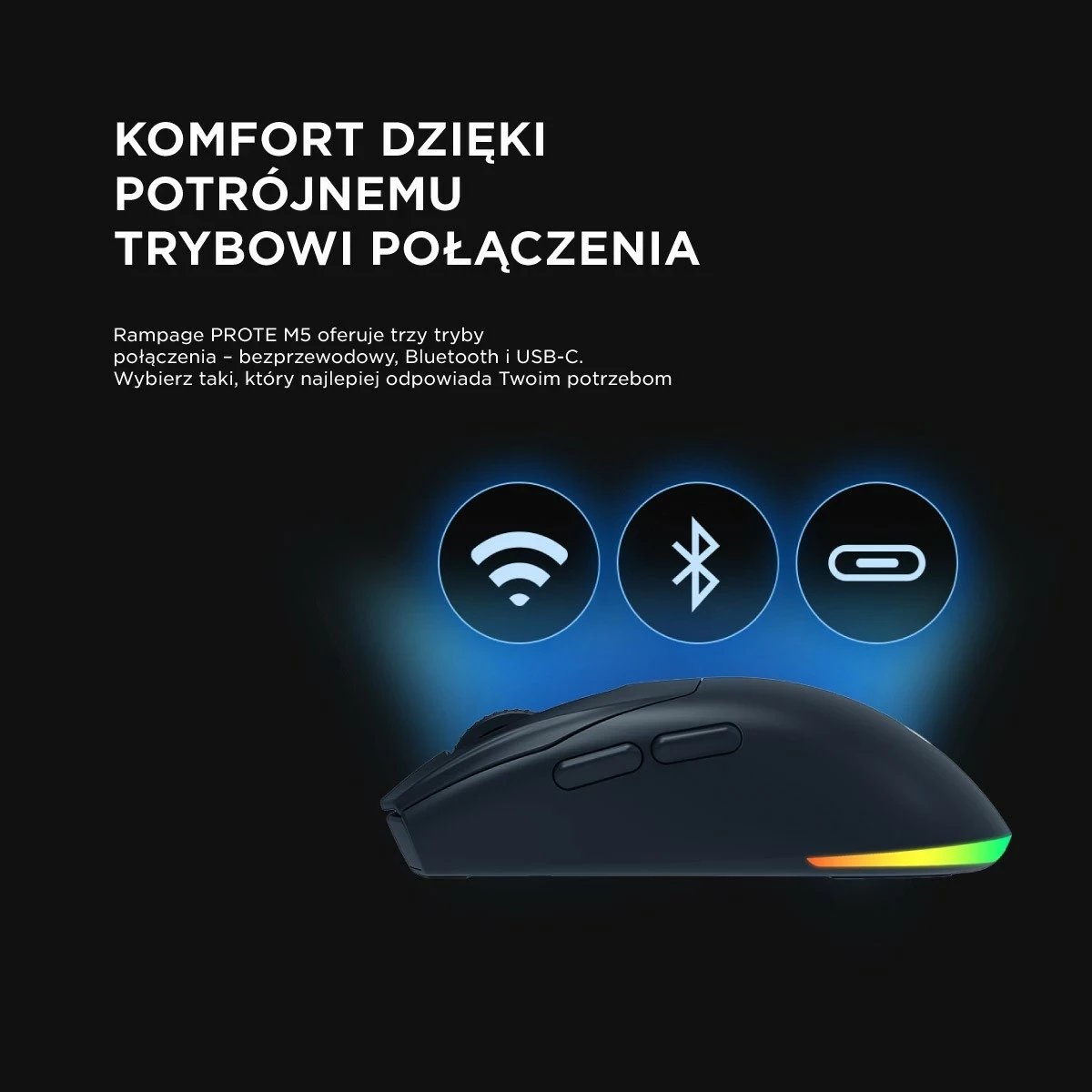 Maus Rampage Prote M5, 24000 DPI, RGB LED, 1kHz, i zi