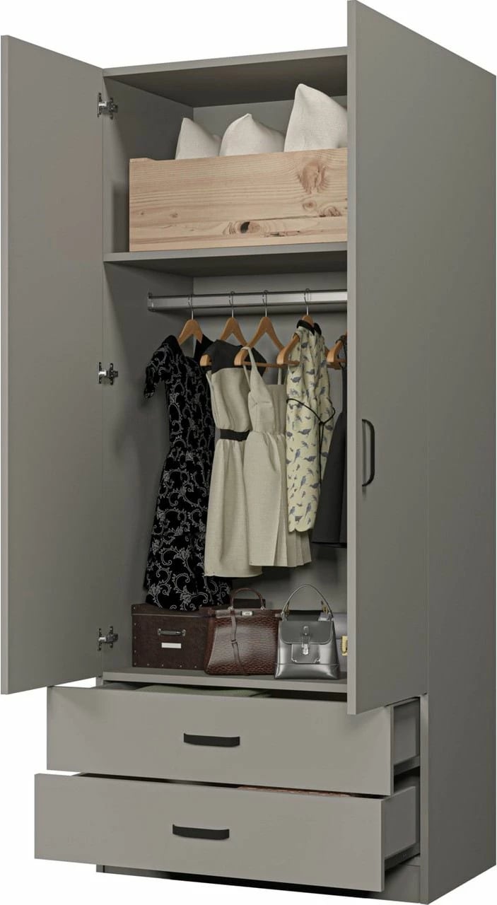 Dollap rrobash ngjyrë gri, Skye Decor, Yaman Luna 1600-043