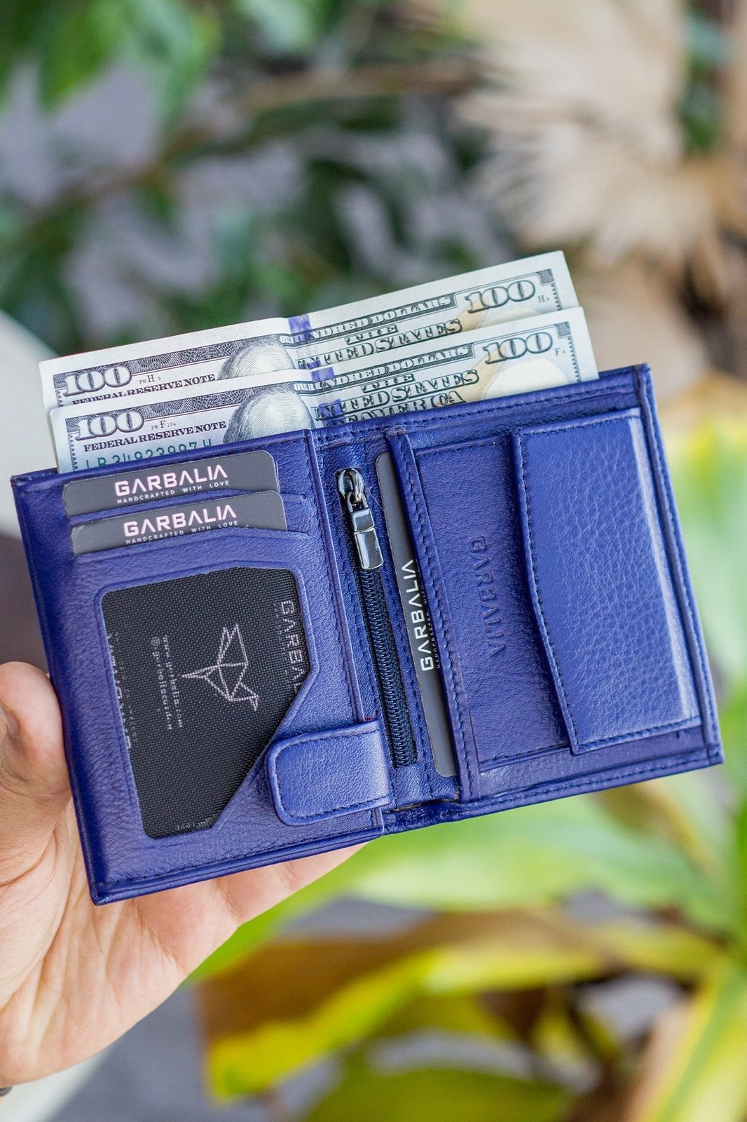 Portofol për burra, lëkurë origjinale, ngjyrë blu e errët, Zoozie Bags Dortmund