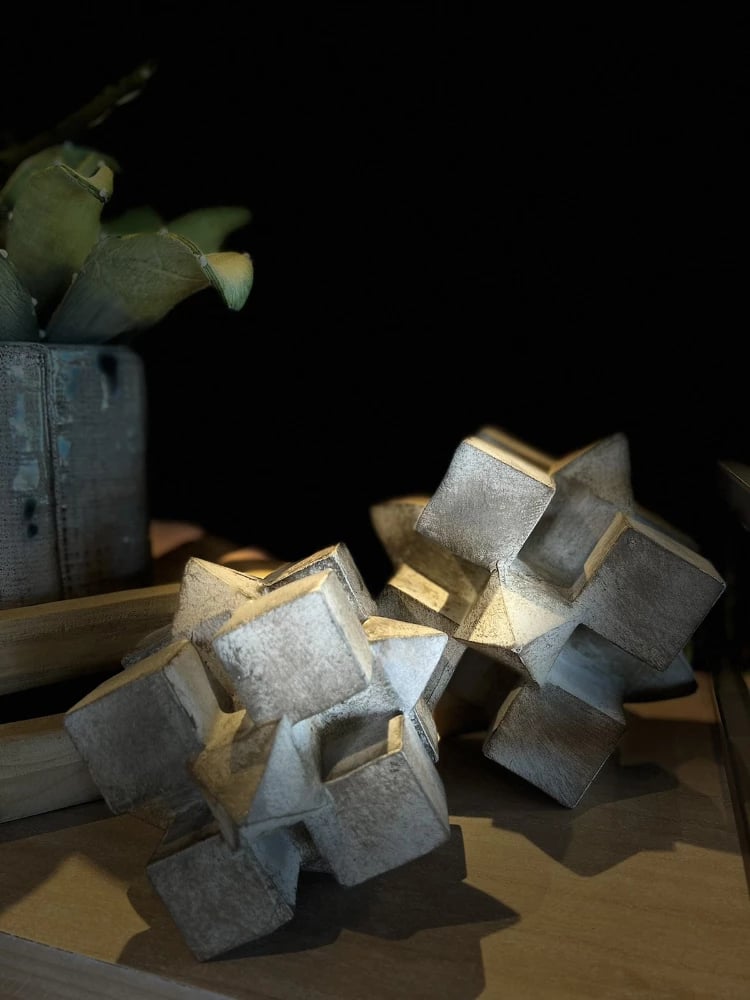 Dekor kub 3D, nyje, polirezine, natyrale, 15x15x15cm