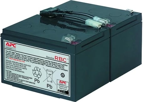 Bateri modul APC RBC6 për SUA1000I/SMT1000I, 11Ah, 12V, e zezë, set prej 2 copë