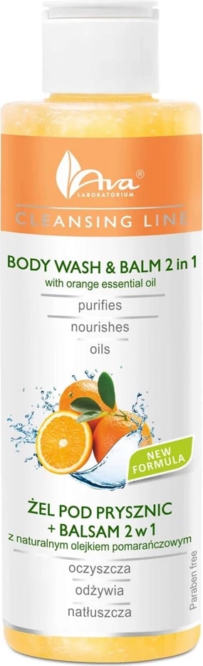 Xhel dushi për femra Ava Laboratorium Cleansing Line me vaj portokalli, 200ml