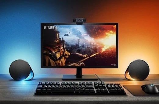 Kasë Logitech G560 për kompjuter, e zezë