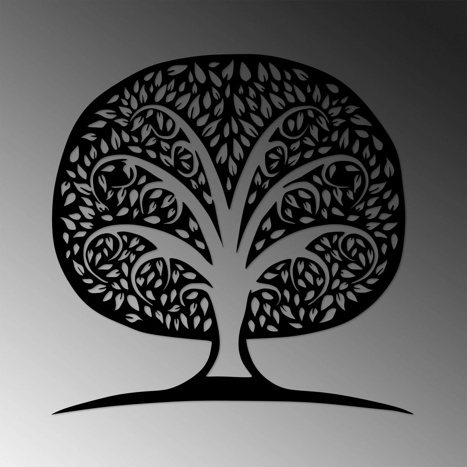 Aksesor dekorativ muri prej metali, Wallity, Pema Monumentale 7, ngjyrë e zezë, 71x70cm