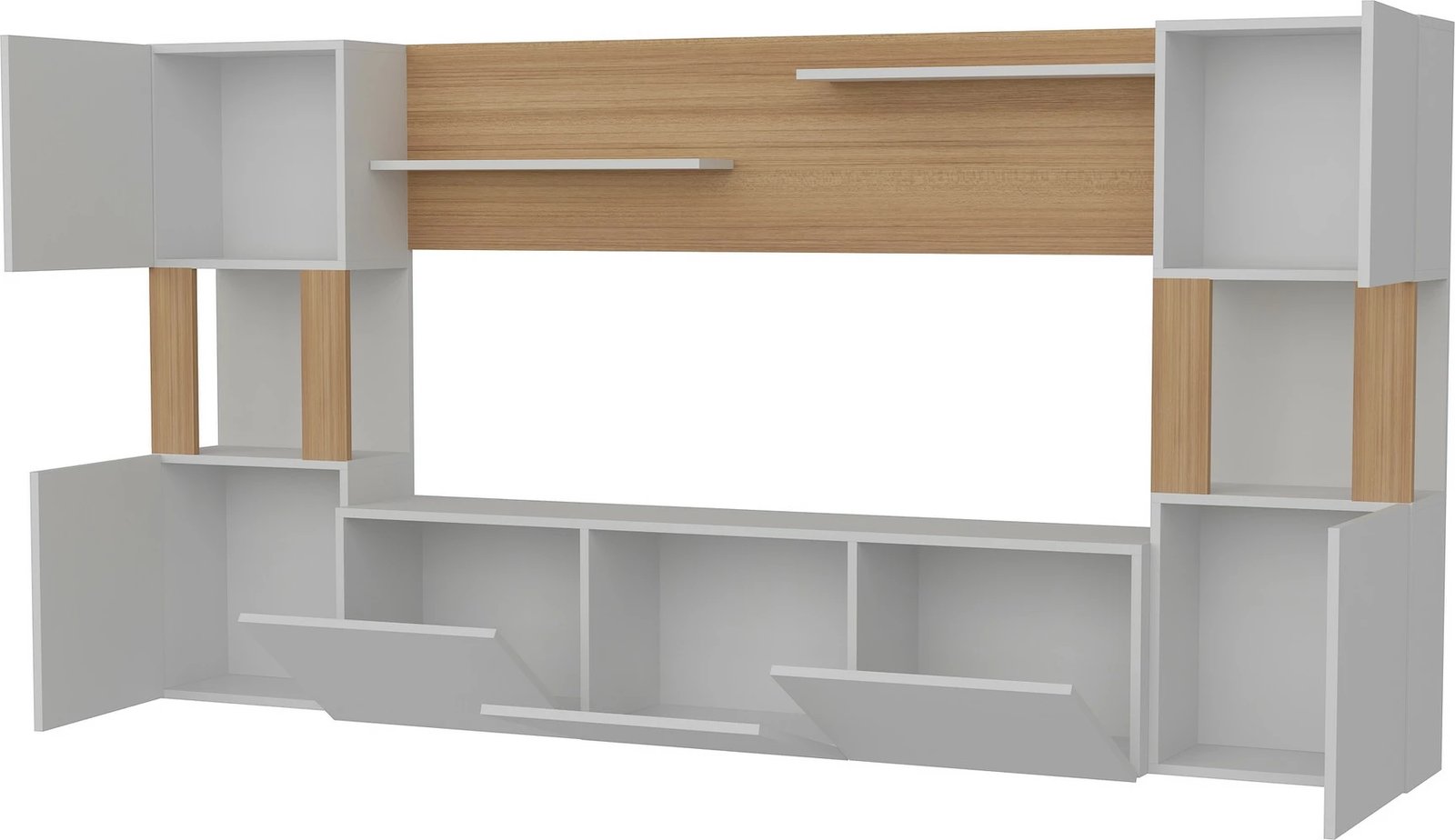 Komodë TV Hanah Home, Lore, e bardhë dhe teak