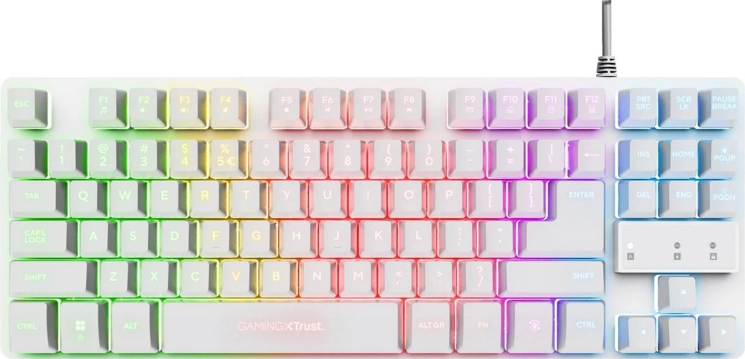 Tastierë Trust GXT833W Thado TKL, e bardhë