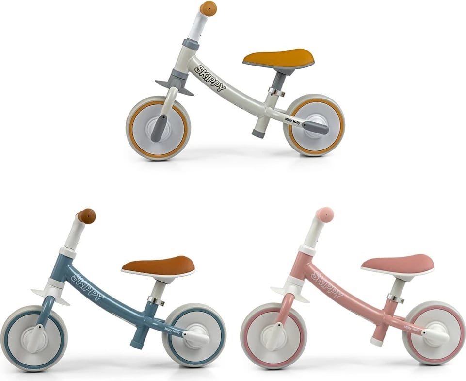 biçikletë balancuese, Milly Mally, Skippy, rrota EVA pa shpim, sedilje e rregullueshme, 18+ muaj, rozë