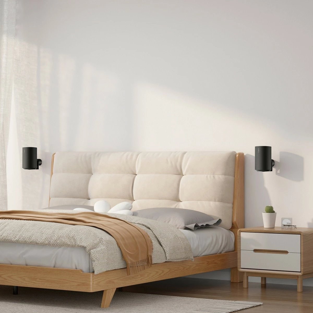 Mbajtëse muri për altoparlantë Maclean MC-495, për Sonos ERA 100 & 300, 2 copë, e zezë