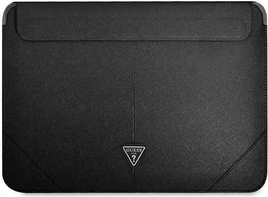 Mbështjellës laptopi Guess Saffiano Triangle Logo, 14", i zi