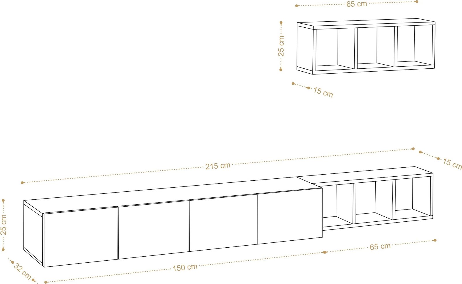 Konsolë TV Hanah Home, Pıa, e bardhë dhe lis, me rafte