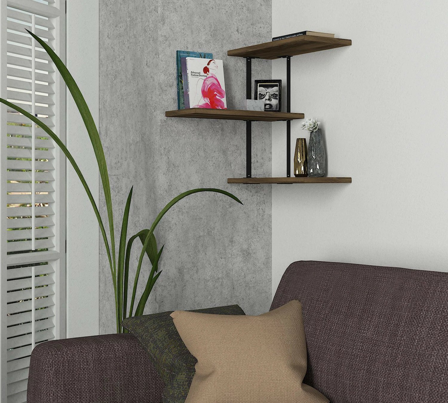 Raft muri Hanah Home, Frisbi, ngjyrë arre dhe e zezë