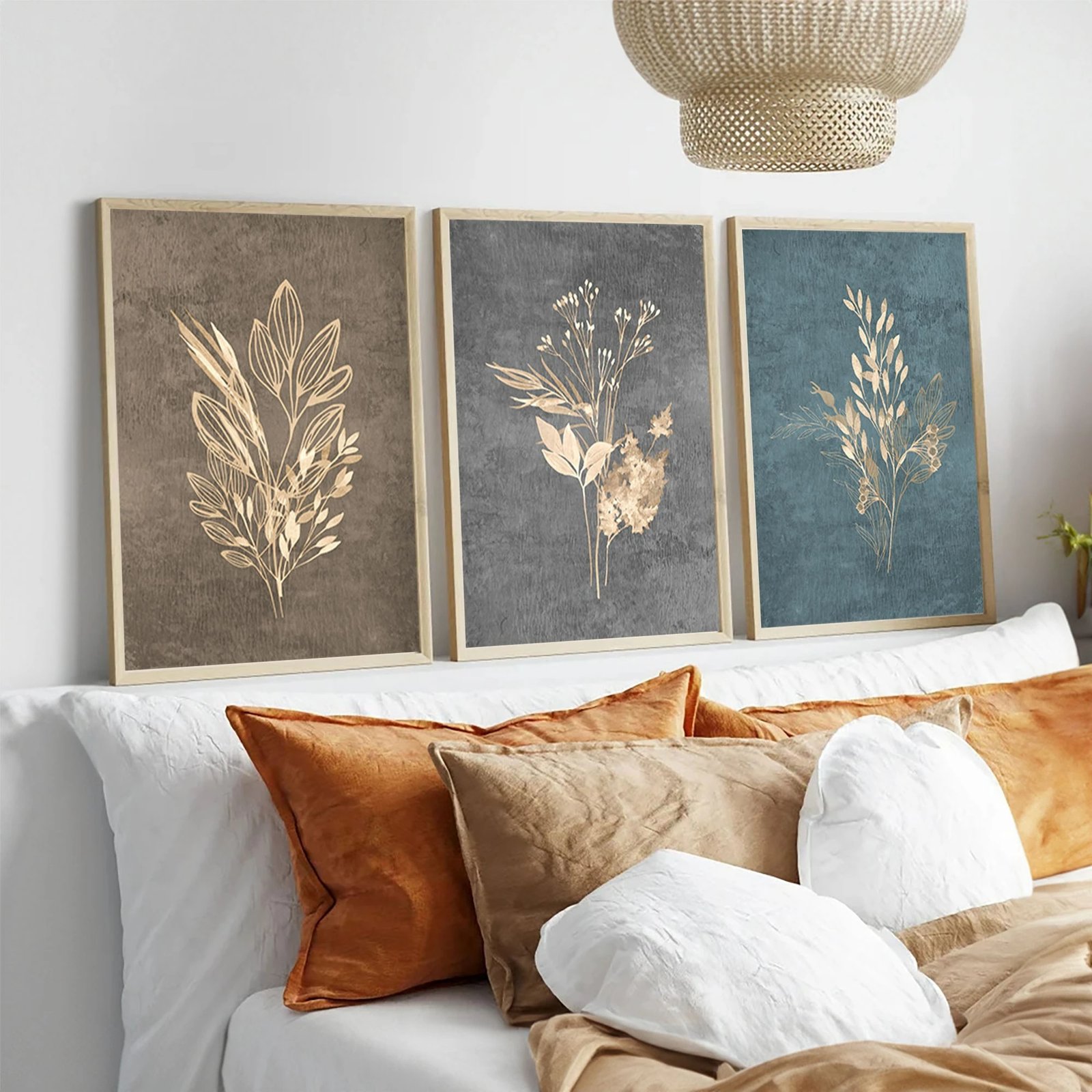 Pikturë dekorative me kornizë, MDF, 3 copë, Wallity, Huhu242, 50x70cm