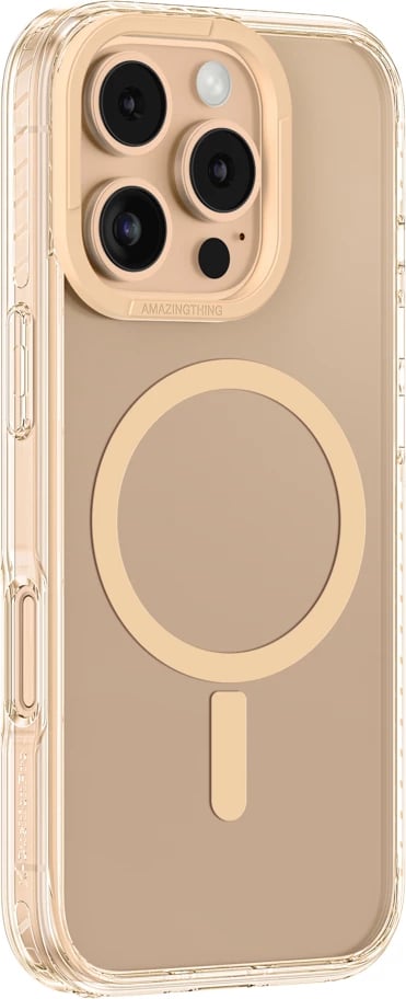 Mbështjellës AmazingThing Titan Pro Mag me unazë magnetike për iPhone 16 Pro Max, Rozë e artë